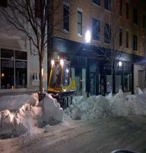 Snow Plowed Into Piles