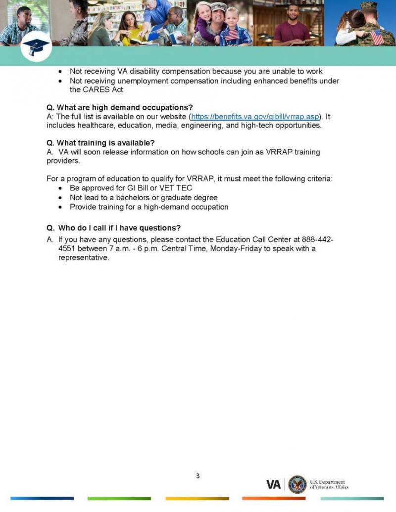 Veterans Affairs Background and Frequently Asked Questions Page 3