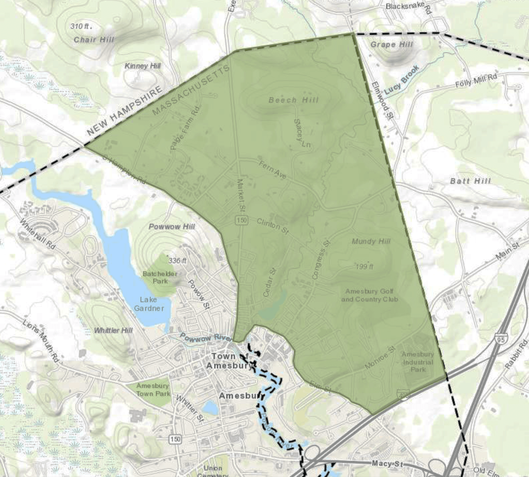 Amesbury Spray Area MAp 2024