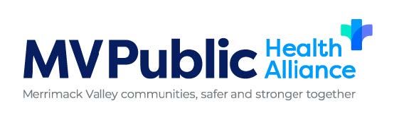 Merrimack Valley Public Health Alliance Logo. Safer and Stronger together.