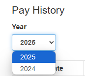Drop down menu showing taxes or w-2's