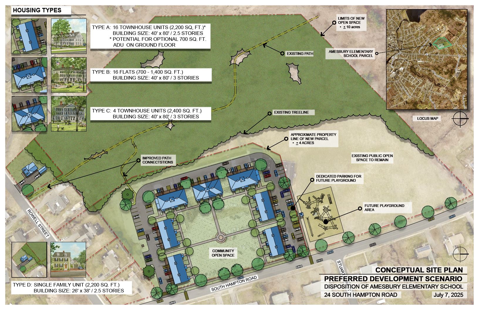 Conceptual rendering of preferred development scenario at the former AES location