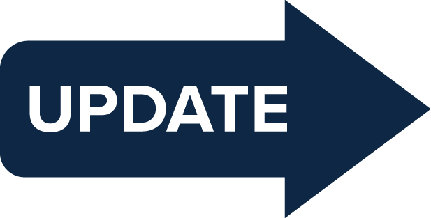 Graphic arrow pointing right with the word Update 